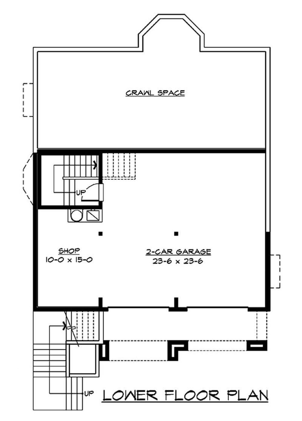 Floor Plan Basement of Ranch Plan #115-1276